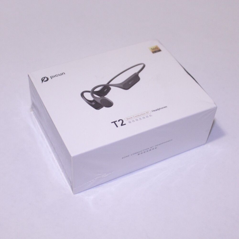 Picun T2 Bone Conduction Headphones – Black – Wireless Open‑Ear Design
